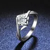 Anello sterling sier s925 anello moissanite anello femminile anello di bacio angelo