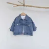 Jackets Autumn Kids Jacket Boys Denim Coat Single Breast Girl Coat ldren Jacket H240509