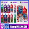 Bang 12000 Puffs Points jetables E Vapes Puffes 12k 0% 2% 3% 5% 20 ml Bobine de maille de pod préfabillée 650mAh Batterie rechargeable Appareil Verrado Tornado Box 12000