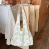 Totes Retro Butterfly Print Ladies Shoulder Bag Sweet Lace Women's Shopping Bags Fashion Canvas Female Vest Tote Handväskor Purse