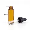 5 ml bursztynowe szklane olejek eteryczny butelki mini puste krople do oczu perfumy kosmetyczne płynny pojemnik na próbkę LL