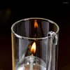 Ljushållare Glass Cylindrical Oil Lamp Creative European-Made Romantic Transparent Wedding Decoration Gift istället för Holder Home