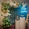 Украшение вечеринки 1Set Green Balloon Garland Arch Kit White Chrome Gold Balloons Jungle Safari Wild One Birthday Baby Shower