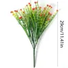 Fleurs décoratives Bouquet artificiel 29cm Fausse plante pour la décoration intérieure du jardin Décoration de mariage Décoration de vase extérieur arrangement de fleurs