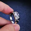 Sterling Sier S925 2 Moissanit heiliger Herren Ring Einfacher großer Boss Herren Ring Ehering Tiktok Live