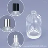 Speicherflaschen 30 ml 50 ml 100 ml Parfüm Crimp Pump glänzende Silberdeckel Kosmetische Verpackung leer klare Glasspray nachfüllbare Flasche 8pcs