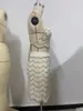 Рабочие платья цветные лоскутные клады высокий вязаный вязаный набор для женщин Сексуальные шнурки с залово