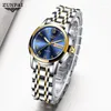 Нарученные часы Zunpai Origina Ladies Watch Rose Gold Top Tope Женский тренд модный водонепроницаемый