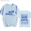 Męskie koszulki MACC Miller Self Care T-shirty ciężkie psychologiczne swobodne męskie T-shirt krótkie rękawy Letnie Spring Hip Hop Street Ubranie Q240425