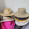 Biała słomka kapelusz perłowy DIY Flat Top Hat Korean Elastyczne Wstążki Kapelusz na plaży Candy Kolor Sun Hat 240323