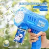 Kids 10 Holes Bubble Gun Toys Rocket Soap Bubbles Machine Gun Shape Automatic Blower With Light Toys For Boys Girls Gift 240425