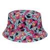 Breda randen hattar hink hattar tecknad tryckt hiphop hink hatt sommarmens fiskare hatt gata klädhatt kvinnor strand hatt unisex panama hatt 240424