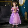 Children Girl Rapunzel Robe Enfants Tangled Disguise Carnival Princess Costume Birthday Party Robe tenue Vêtements 210 ans 240426