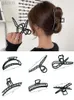 Клипы для волос Barrettes Simple Black Claw Crab Elegant Girls Metal Craking Clip Headrress Женский хвостик Claw Claw Hair Jewelry Ornament аксессуар 240426