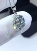 InBeauut 925 Silver 5 ct okrągły Doskonałe cięcie Test Diamond Pass MuchlingColor Pass Moissanite Naszyjnik