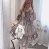 Basic Casual Dresses Alice In Wondeland Cute Women Lolita OP Dress Flouncing Lace Trim Japanese Harajuku Long Sleeves Doll Teen Dress Fairy VestidosL2404