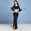 Stage Wear Belly Dance Top Long Skirt Set Performance Costume Fashion Dress Suit Carnaval Disfraces Adult Falda Larga Bollywood