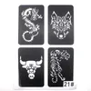 Tattoo Transfer 3 Sheet Tattoo Stencil Set Men Cool Drawing Templates for Painting Wolf Dragon Tiger Skull Animal Airbrush Tattoo Stencils 240427