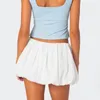 Rokken dames mini bubbel rok casual zomer stevige kleur elastische taille A-lijn voor strandvakantie club streetwear