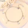 Link Bracelets Fanqieliu S925 Carimbo Silver cor de pérola elegante Star Charming Bracelet for Woman Trendy Jewelry Girl Gift FQL20342