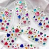 Tattoo Transfer Muticolor Self Adhesive Gems Stickers for Crafts Bling Rhinestones Assorted Shapes Jewels Rhinestones Stickers Girls Kids Gifts 240427