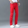 Men's Jeans Mens clothing red straight jeans fashionable and high-quality casual jeans classic version ultra-thin elastic Trousers mens 36 38L2404