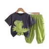 Kleidungssets Baby Jungen Kleidung Sets Koreaner Baby Sommer Dinosaurier Druck T-Shirts + Shorts Anzüge Outfits Kinder Jungen Cartoon Kleidung Sets