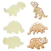 Moldes 3pcs/set Dinosaur Cookie Cutter 3d Pastelero Fondant Pasting Inmohado Postre para hornear plástico Diy Cumpleaños Accesorios de pastel