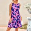 Casual jurken best verkopende dames elegante outfits zomer bloem mouwloze holle rug boho jurk vestido mujer elegante elegante