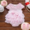 Robes de fille nouveau-né bébé Bodys de Bodys Bildy Girls Princess Robe Baby Baptême Baptême Bobe Party Mariage 0-3 3-6 6-9 mois Bodys D240425