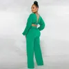 Women's Two Piece Pants Summer Fashion Solid Two-piece Set Women Casual Loose Backless Shirt Wide Leg Pants Two Piece Suit Women Y240426