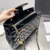 Designer di lusso Donne Bagna Messenger trapuntato Gruppo Gold Gold Bot Bag Crossbody Cowhide in pelle Brasse nere Spalla Black Lady Weave Chains Shopping Borse da shopping