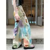 Kvinnors jeans färgglada målade byxor för kvinnor mode amerikanska street denim byxor y2k