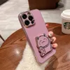 Mobiltelefonfodral Lucky Cat Folding Stand Silicone Phone Case för iPhone 15 14 12 11 Pro Max Mini 7 8 Plus XR X Xs Max Luxury Electropated Soft Phone Case J240426