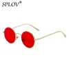 SPLOV Vintage Men Lunettes de soleil Femmes Rétro Punk Style Round Metal Cadre Colorful Lens Sun Glasses Fashion Eyewear Gafas Sol Mujer 240425