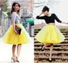High street gula kvinnor tyll multilager kjolar för fest kort mode vuxen elastisk midja kvinnlig tutu kjol po shoot 240425