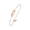 Bracelety Mesikas Charm Projektant Bracelets dla kobiet Rose Gold Srebrny Srebrny Diament Diamentowy przesuwany trzy diamentowe Boże Narodzenie i Walentynki Prezent dla kobiet