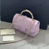 Purple najnowszy designerk jagnięta klasyczne mini klapy kołdane torby na top metal z skórzanym uchwytem Diamond siek