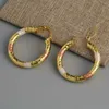 Studen Gorgeous Round Hoop Earrings for Women Gold Color Cross Party Wedding Jewelry Gift