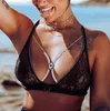 2022 mode sexig kropp halsband bröstkedja för kvinnor bling strass gröna ädelstenar silver magbh bikini brott smycken sele a3268447