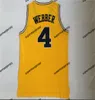 Michigan Wolverines College 2 Poole 5 Jalen Rose Yellow Basketball 4 Chris Jerseys Webber 25 Juwan Howard Vintage Blue White Stitched Shirts University Uniform