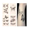 Tattoo -overdracht Waterdichte tijdelijke Tattoo Stickers Butterfly Rose Kawaii Transfer Flash Tattoo Women Neck Hand Body Art Fake Tattoos Men 240426