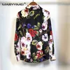 Abiti da lavoro Maryyimei Fashion femminile 2024 Silk Spring Rose Shirt Shirt a pezzi di cotone popinicolo in cotone intrecciato