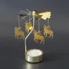 Metal Rotating Spinner Carousel Candle Tea Light Holder Table Transfer Windmill Decoration Home Elegance 240410