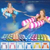 PVC sommar Uppblåsbar vikbar flottör Radvatten Hammock Swimming Pool Air Madrasses Outdoor Bed Beach Water Sports Lounger Stol 240425