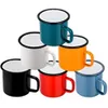Keramik -Tassen Kaffeetassen Einfacher Retro Bunte Emaille Tasse Milch Tee Frühstücks Becher Getränkeküche Home Office 350ml 240422