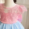 女の子のドレス幼児の女の女の子レースドレスバックレスウェディングボールガウン刺繍エレガントな式コスチュームバースデーパーティープリンセスドレス2404