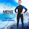 Männer Langarm schneller trockener Schwimmanzug Erwachsener Nylon UV -Schutz Schnorcheln Surfen Schweinsanzug Wassersportanzug 240410