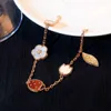 Top Grade luxe Vancleff Designer Bracelet Hoge versie Zeven ster Ladybug vijf bloemarmband vrouwelijk 18K goud dubbelzijdig natuurlijk wit fritillaria handwerk