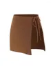 Beach Skirt For Women Cover Up Beachwear Bottom Tie Side Short Solid Color Bottoms Woman Mini Skirts Female